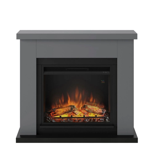 Cheminée électrique effet flamme - FRODE Powerflame 1 - 1500 W - Crépitement - Gris fonce
