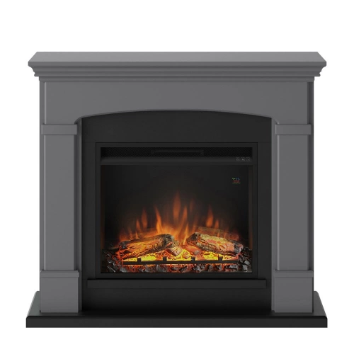 Cheminée électrique effet flamme - HELMI Powerflame 1 - 1500 W - Crépitement - Gris fonce