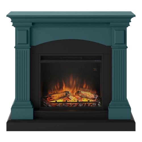 Cheminée électrique effet flamme - MAGNA Powerflame 1 - 1500 W - Crépitement - Turquoise
