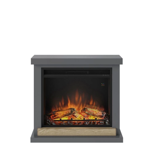 Cheminée électrique effet flamme - HAGEN Powerflame 1 - 1500 W - Crépitement - Gris fonce