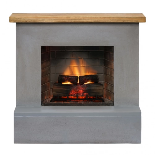 Cheminée électrique connectée 1400W - ROLF Powerflame 2 - effets flammes 3D, et crépitement - gris