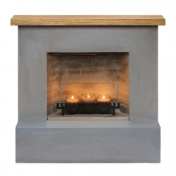 Cheminée électrique à bougies parfumées - ROLF Zenflame - Effets flammes et crépitement - Gris