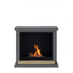 Cheminée bioéthanol - FreeFlame HAGEN - flamme réelle sans conduit - grise