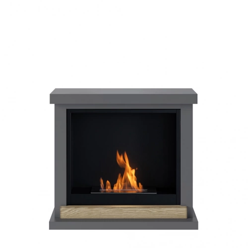 Cheminée bioéthanol - FreeFlame HAGEN - flamme réelle sans conduit - grise