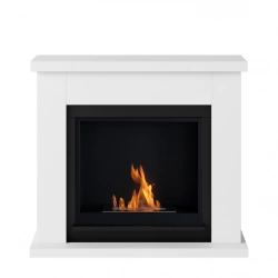 Cheminée bioéthanol - FreeFlame FRODE - flamme réelle sans conduit - blanche