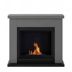 Cheminée bioéthanol - FreeFlame FRODE - flamme réelle sans conduit - grise