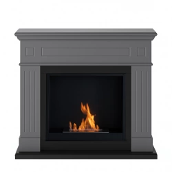 Cheminée bioéthanol - FreeFlame LARSEN - flamme réelle sans conduit - grise