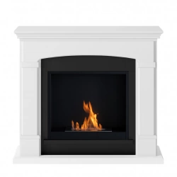 Cheminée bioéthanol - FreeFlame HELMI - flamme réelle sans conduit - blanche
