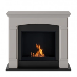 Cheminée bioéthanol - FreeFlame HELMI - flamme réelle sans conduit - beige