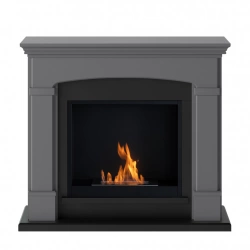 Cheminée bioéthanol - FreeFlame HELMI - flamme réelle sans conduit - grise
