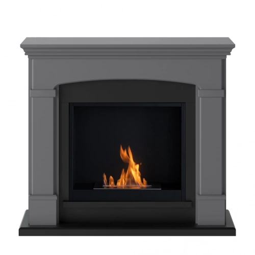 Cheminée bioéthanol - FreeFlame HELMI - flamme réelle sans conduit - grise