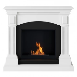 Cheminée bioéthanol - FreeFlame MAGNA - flamme réelle sans conduit - blanche