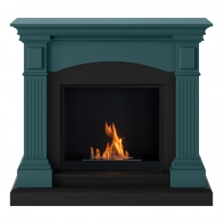 Cheminée bioéthanol - FreeFlame MAGNA - flamme réelle sans conduit - Turquoise