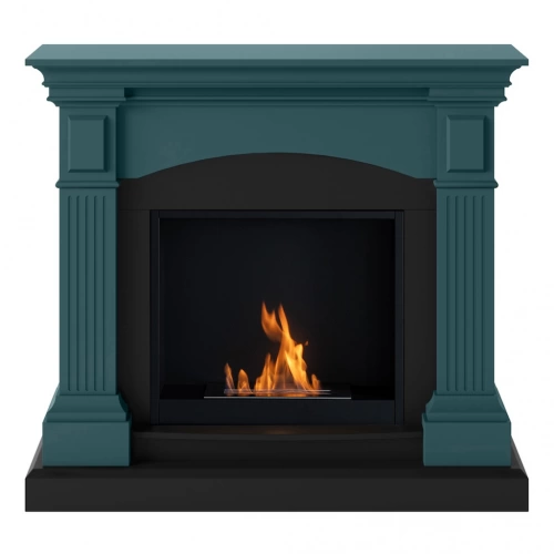 Cheminée bioéthanol - FreeFlame MAGNA - flamme réelle sans conduit - Turquoise