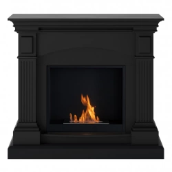 Cheminée bioéthanol - FreeFlame MAGNA - flamme réelle sans conduit - noire